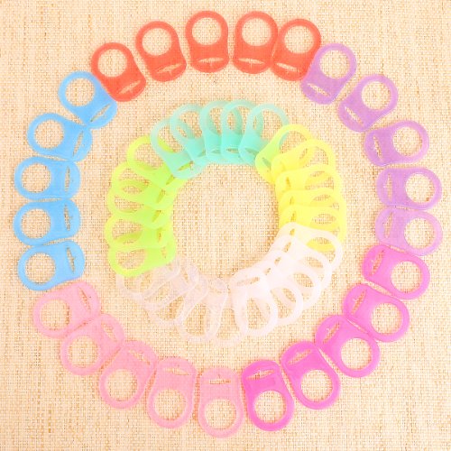 50er 10 Farbe Silikonring Schnulleradapter für Schnuller ohne Ring Schnullerkette - 2
