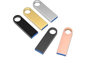 Wooolken Clé USB 3.0 Métal 32 Go Lot de 5,Mini Clés USB étanches 32 Go 3.0 pour PC, Ordinateur Portable, Stockage de données informatiques, Porte-clé