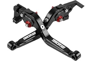 MZ-STORE Motociclo CNC Alluminio Regolabile Leva della Frizione del Freno per Tracer 900 Tracer 900 GT Tracer 900 ABS 2018-2020-Nero+Nero+Nero+Rosso