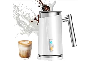 Huogary Milk Frother, Electric Milk Steamer for Milk Foam & Hot Milk(4.5oz/10.5oz), 3 in1 Automatic Milk Frother Machine Cold/Hot Frothing and Milk Heating, White