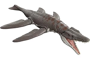 Jurassic World - Dominion Attacco Ruggente Liopleurodonte Action Figure, Dinosauro Acquatico con mossa d'attacco e Suoni, Giocattolo e Regalo per Bambini 4+ Anni, HDX38