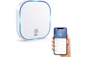 WLAN-gassensor för eluttag, WLAN-gaslarm för hem och kök | Enligt EN 50194, 2,4 GHz Wi-Fi, Tuya Smart app, 85 dB larm för naturgas och gasol