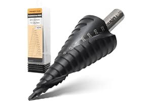 TOOLMAYS Foret Etage Metal M35 Ø 4-32 mm avec Revêtement AlTiN, Fraise Metal pour Acier Inoxydable, Métal, Plastique, Bois, Forets Étagé 15 Niveaux de Forage Coniques