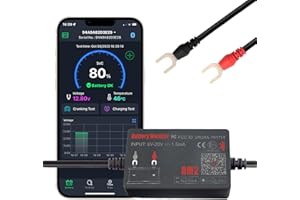 IKIKIN Monitor Batteria Bluetooth 4.0 Wireless Battery Tester, Car Charging Start e Alarm System Monitor Analizzatore Batteria Digitale Adatto a 12V Sistemi Solari Moto Barche Auto Compatibili Android iOS
