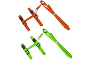 Clyhon 2 x uprząż dla kota ze smyczą, regulowana, nylonowa, smycz dla kotów, smycz dla kotów, uprząż dla kotów i smycz, dla małych kotów i zająców