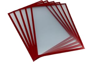 Shadow Foam Magnetic Document Holder | Pack of 5 | Document Frame for Internal Signage | Sizes A5, A4, A3 (Red, A3)