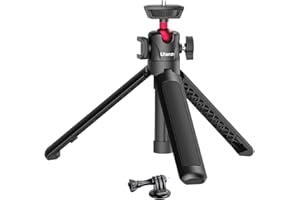 UURIG Mini Kamera Stativ, ULANZI MT-16 Vlogging Stativ mit 360° Kugelkopf 1/4 Schraube Cold Shoe Mount, Mini Stativ ausziehbar 22cm bis 44cm, Klein Stativ für DLSR Canon Nikon Sony Kamera Smartphone Webcam