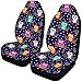 Produktbild Jamais Vu-2pcs Sitzbezug Cute Flat Owls Sitzen Auf Einem Brunch Mit Beeren Vordersitzbezüge 2 Stück,Autositzbezüge Vordersitze Nur Universal Fit