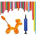Modelling Balloon Kit, Long Twist Balloons for Creative Fun, Includes Pump, Create Animals, Hats, Swords. Perfect for Kids Birthday Parties, Weddings, Clown Decoration Assorted Colours 30pcs