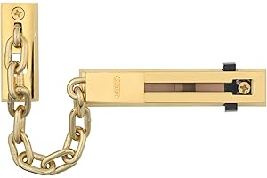 ABUS Chaîne de porte SK66 – sécurité pour porte d’entrée et appartement avec protection enfants – convient aux portes ouvrant à gauche ou à droite – montage facile – finition laiton