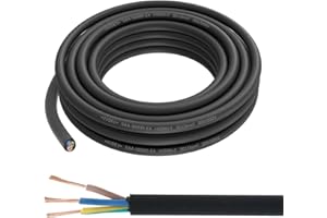 Firmerst Cavo in gomma, 3 x 1 mm², cavo di alimentazione per esterni, 5 metri, resistente alle intemperie e flessibile, per illuminazione e attrezzi da giardino