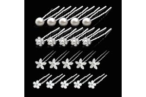 XIKSJW 20 pezzi fermagli per capelli con perle di cristallo e diamanti bianchi fermagli per capelli da sposa a forma di U fermagli per capelli da sposa Fermagli per capelli da sposa