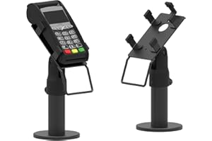 POS VALLEY Support Ergonomique pour Terminal de Paiement POS de Comptoir - Support de Terminal de Paiement avec Poignée, Rotation à 180°, Inclinaison à 45°,Montage pour Vis ou Adhésive (UNIVERSEL)