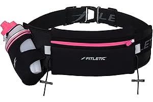 Fitletic HD12G Fully Loaded Hydration Belt | Patented Bounce Free Design for Endurance, Ironman, Triathlon, 5K, 10K, Marathon, Trail | Range of Sizes & Colors