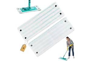 DRUFOFUL 2 Stück Wischmopp Bezug für Leifheit Clean Twist M Micro Duo Bodenwischer Ersatzbezug Mikrofasern 33x15cm Set, Ersatz Zubehör für Leifheit Floor Wischbezug , für Starke Dekontamination, alle Böden