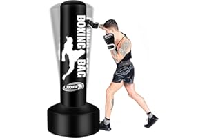 JUOIFIP Free Standing Punching Bags for Adults - 70'' Boxing Bag Inflatable Kickboxing Bag for Training MMA Muay Thai Fitness