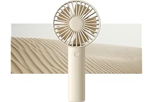 JISULIFE Handventilator, Mini, tragbar und klein, mit 3 Geschwindigkeiten, wiederaufladbarer USB-Akku für draußen, drinnen, Schminken, Büro, Reisen, Konzerte, Geschenke für Frauen und Männer -Beige