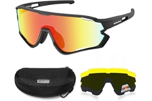 Snowledge Sports Sunglasses UV 400 Protection, Cycling Glasses with TR90 Superlight Frame for Men Women Cycling Climbing Fishing Driving Golf