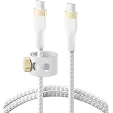 Belkin BoostCharge Pro Flex &Ouml;rg&uuml;l&uuml; USB C Tipi - C Kablosu (1M/6,6FT), USB-IF Sertifikalı G&uuml;&ccedil; Dağıtımı PD Hızlı Şarj Kablosu -