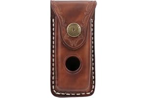 TOURBN TOURBON Custodia da cintura in pelle per coltello pieghevole EDC Multitool Holster Pen Kinfe Case con chiusura a scatto