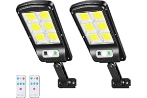 TECHTIME TECH TIME 2x pezzi Faretto lampione solare 120 led cob da esterno sensore di movimento ip65 con telecomando