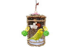 itrimaka Wellensittiche hängen Hängematte - Papageiennest Hängematte Zelthöhle,Vogel-Papageien-Seegras-Zelt, verstecktes Vogelspielzeug, Papageien-Kettennest für Papageien, kleine bis mittelgroße