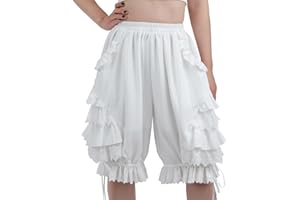 CR ROLECOS Bloomers Pantaloni da donna Lolita Bloomer vittoriano, con volant