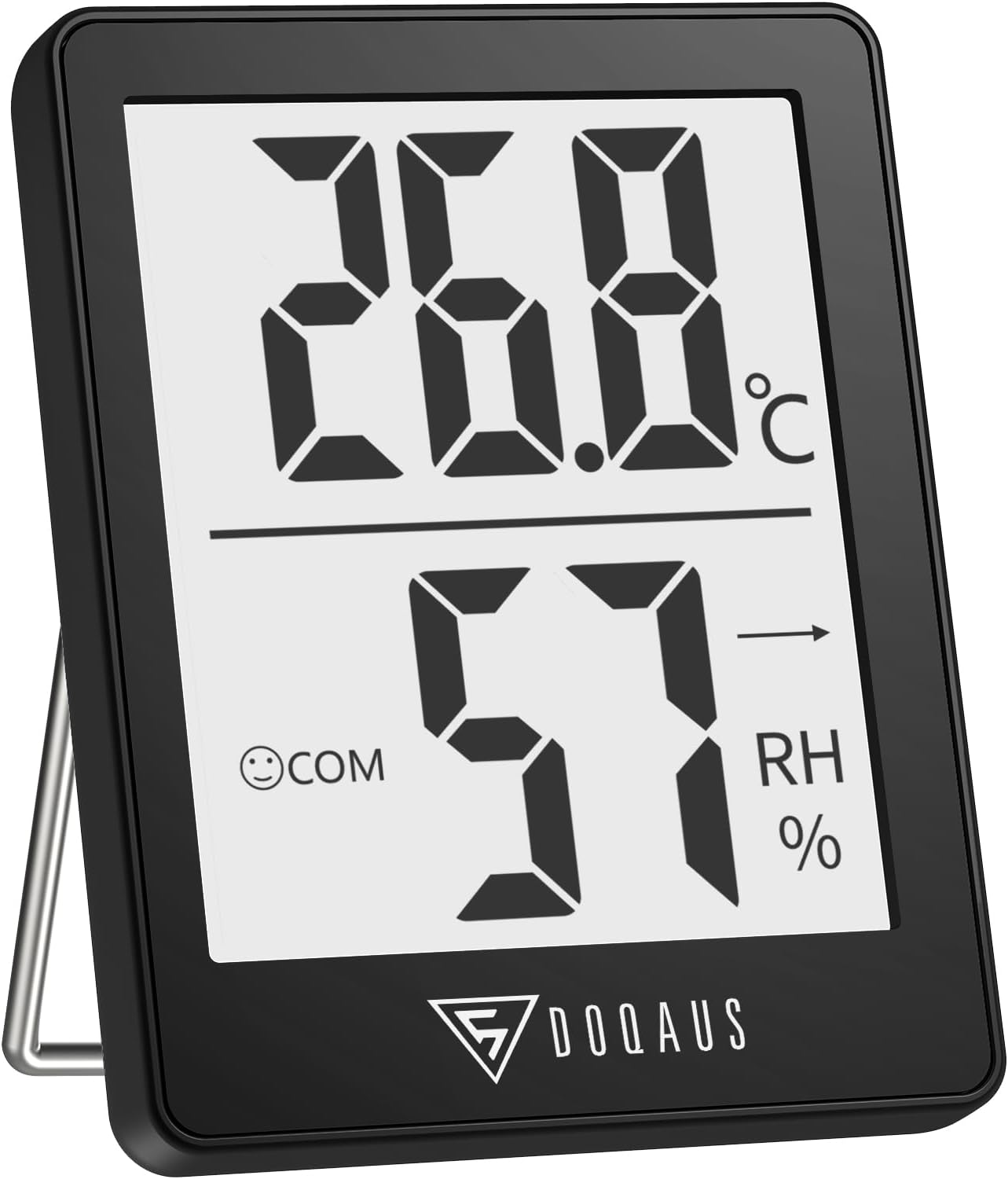 DOQAUS Room Thermometer, Digital Indoor Hygrometer Mini Temperature Monitor and Humidity Meter for Home Office Greenhouse Baby Nursery Comfort (1, Black)