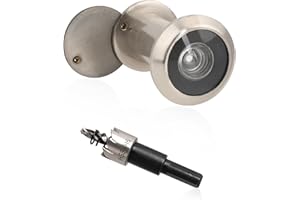 HARIENDNY Türspion mit Sichtschutz 200° Weitwinkel Optische Glaslinsen Bohrloch Ø 16mm Spion mit Bohrer Einstellbare Länge Türspion für 35-60mm Dicke Türen