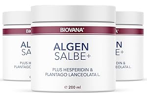 Biovana Algensalbe | zur Pflege, Erfrischung und Entspannung von geschwollenen und müden Beinen | PLUS Hesperidin | 200 ml (3x)