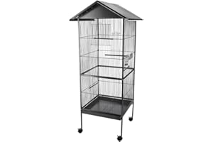 Melko Vogelkäfig Voliere 152CM Zimmervoliere Wellensittichkäfig Vogelheim inkl. Sitzstangen und Futternäpfe