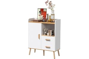 Lvhcmfohm Sideboard, Aufbewahrungsschrank, küchenschrank mit Arbeitsplatte, 2 Schublade und 1 Türen (80x34x100cm)