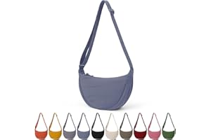 TIAASTAP Crossbody Bags for Women Men Hobos & Shoulder Bags Nylon Crescent Bag Cross Body Bag with Adjustable Strap Solid Color Dumpling Bag for Travel Work School Daily Use