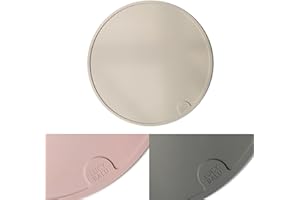 LucyBalu® Podkładka pod miskę dla kotów, mata dla kota do miski na wodę i karmę, mata silikonowa jako antypoślizgowa podkładka pod miskę dla kotów, okrągła, szarobrązowa (taupe)