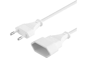 PremiumCord 230 V 2 m förlängningskabel, förlängningskabel med eurokontakt och eurokontakt, kabel strömkabel, kontakt
