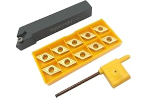 ASZLBYM 1pcs SDJCR1616H11 CNC Lathe Bar Turning Tool Holder 1pcs T15 Wrench 10pcs DCMT21.52 UE6020 / DCMT11T304 UE6020 Carbide Inserts