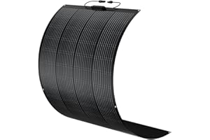BougeRV 200W Panel Solar Flexible Fibra de Vidrio 10BB Alta Eficiencia IP68 Panel Solar Flexible 270° Para Camping Coche Coche Barco Yate Jardín Balcón Piscina