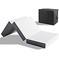 Vesgantti Folding Mattress 90x190x10cm Single Size with Storage Bag, Gel Memory Foam Foldable Mattress Tri-fold for Travel, Camping, Guest Bed, CertiPUR-US Certified…