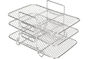 CONBLOM Airfryer Zubehör für Ninja Heißluftfritteuse Foodi Dual Zone AF300EU / AF400EU, Air Fryer Rack, Grillrost für Ninja, 304 überzogener Edelstahl