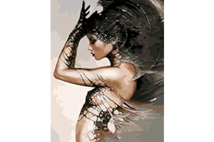 Meecaa Paint by Numbers Pretty Girl Abstract Kit for Adults Beginner DIY Oil Painting 16x20 inch (Girl, No Frame)