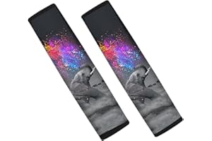 Showudesigns Elephant Car Seat Belt Pad Cover for Kids Adults Auto Seat Belt Cushion Shoulder Strap Universal for Backpack,Shoulder Bag Colorful Rainbow