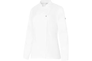 MONZA OBREROL Chaquetilla Cocinera Mujer de Manga Larga con Corchetes. Ropa Cocina/Hostelería. Ref: 4125 - Disfruta de la Excelencia