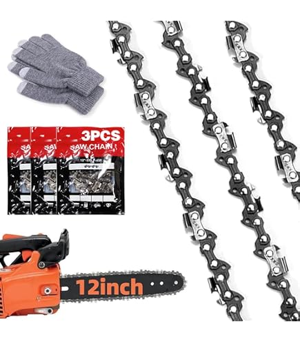 Lot De 3 Chaînes Tronçonneuse 48 Cm - 52 Maillons - Faible Rebond - Compatible Husqvarna, Ryobi, Bosch