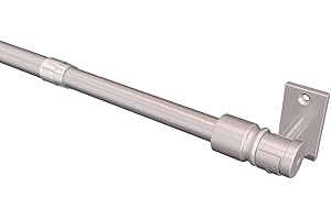 Flairdeco Cafehausstangen 12 mm Ø, Metall-Kunststoff, Silbergrau, ausziehbar 55-85 cm, 4 Stück