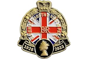 LEVVIYE 1926 2022 Queens ELIZABETH II Rest in Peace Pin Badge Brooch Memorabilia Golden Design