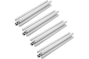 GooEquip Profilo in alluminio, 4 pezzi, 600 mm, 2020 T, tipo europeo, 20 x 20, profilo in alluminio, per stampanti 3D e macchina per incisione laser CNC
