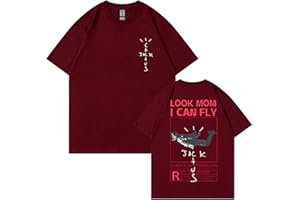 HIAPES Cantante Hip Hop Travis Scott T-Shirt Oversize Stampata Cactus Jack Cartone Animato A Maniche Corte Primavera Ed Estate T Shirt in Cotone O-Collo Top Casual Unisex XS ~ 3XL