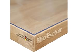BioFactur Mantel Transparente a Medida 2mm – Hule Transparente PVC, Protector Mesa, Mantel Antimanchas para Mesa, Fácil de Limpiar, Borde Recto, (80 x 190 cm)