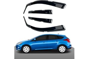 Haibak Wind Deflectors Set Compatible With Ford Focus MK2 4/5 Doors Saloon/Liftback 2004-2011 4 Pcs Tinted in Channel Fitment