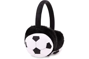 JIAHG Kinder Ohrenschützer Winer Warm Ohrenwärmer Fußball Muster Earmuffs Plüsch Ohrenschützer für Mädchen und Jungen